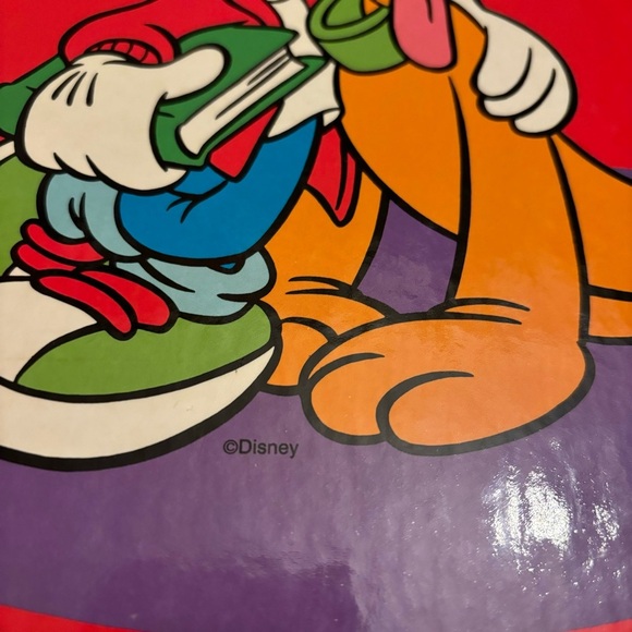 Vintage Disney Mickey Mouse Pluto red 3 ring binder made in Montreal Canada - Picture 5 of 11